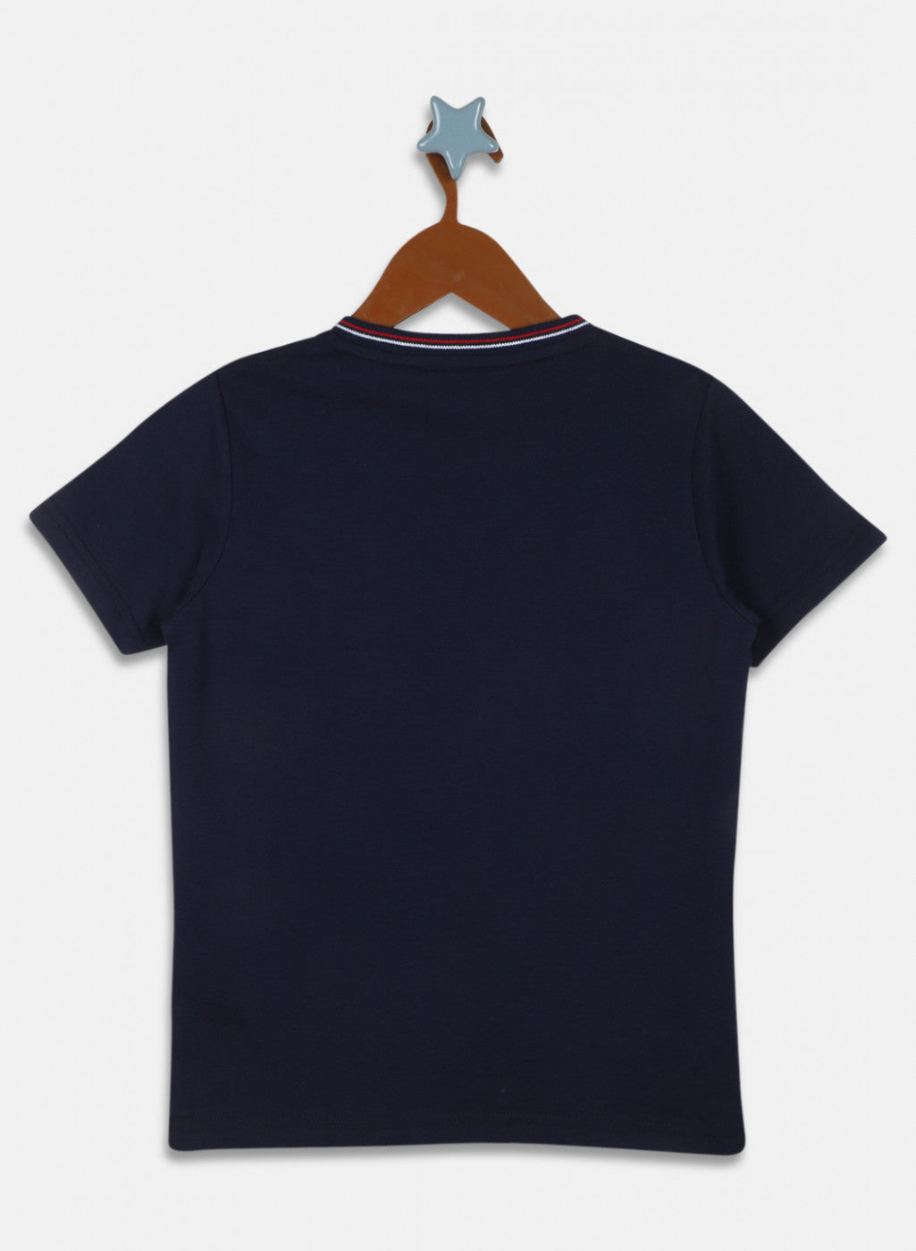 Boys Navy Blue Printed T-Shirt