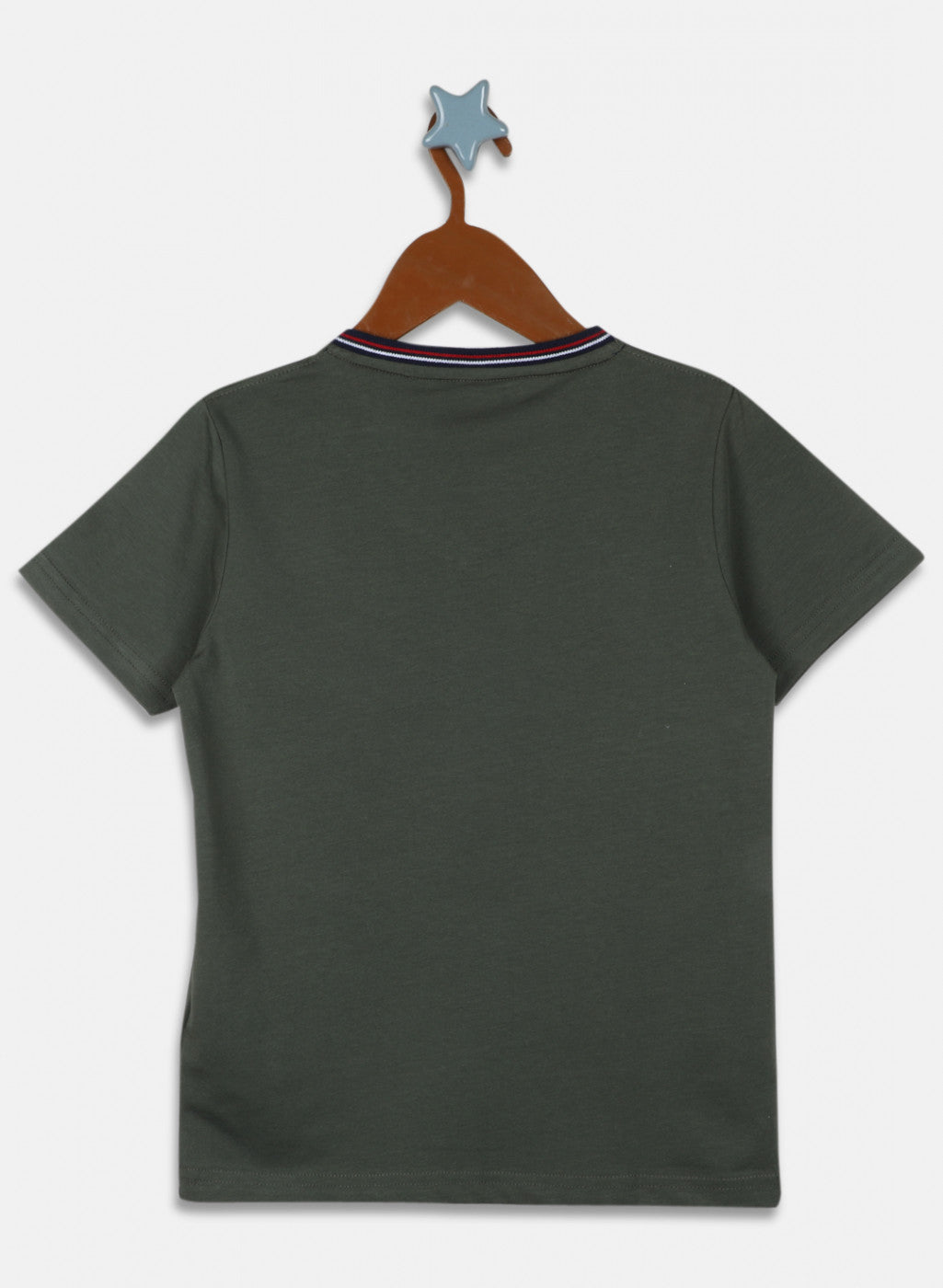 Boys Olive Printed T-Shirt