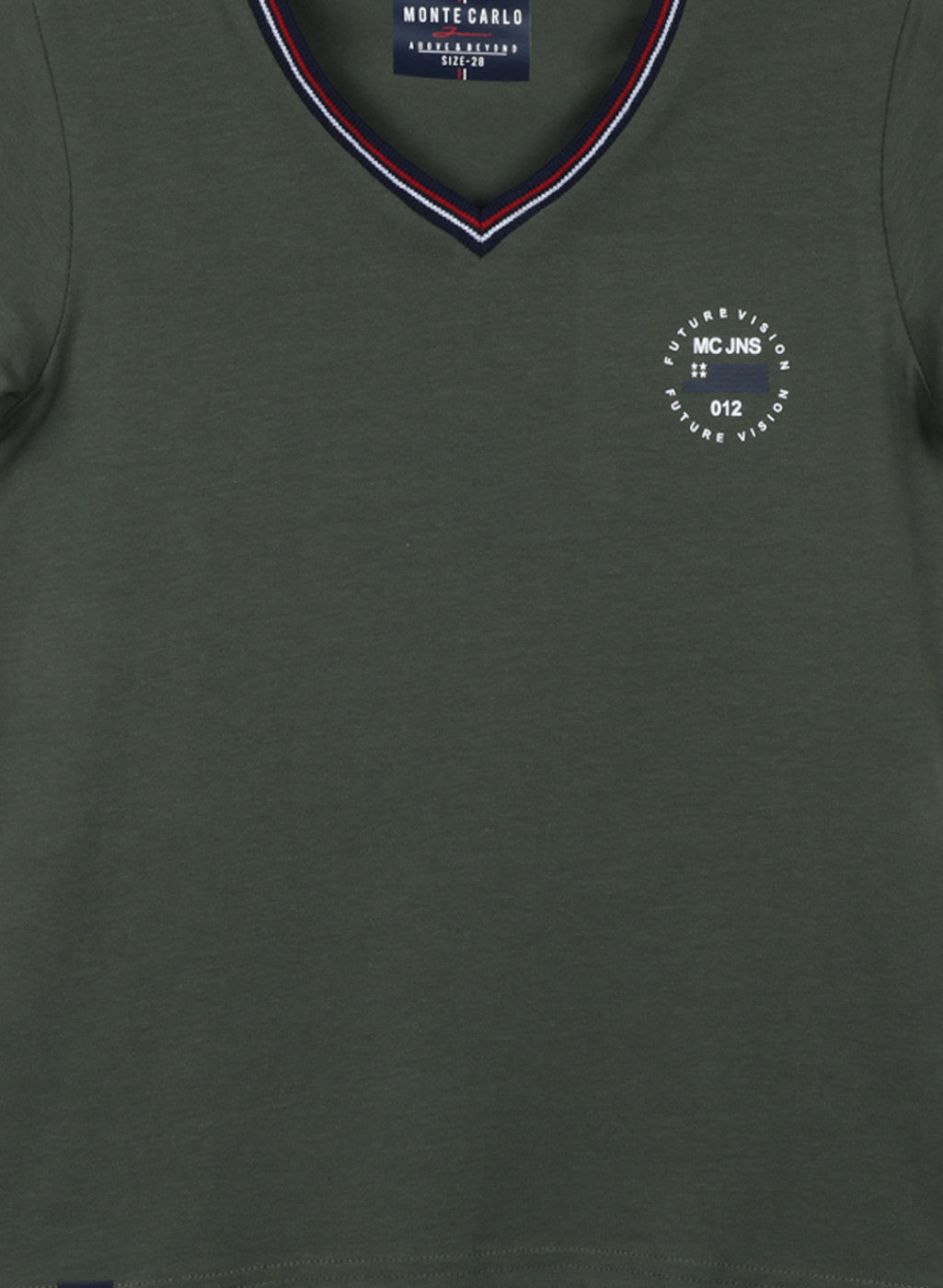 Boys Olive Printed T-Shirt