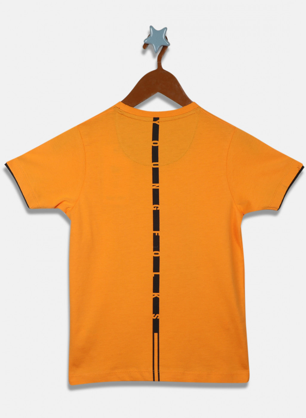 Boys Orange Printed T-Shirt