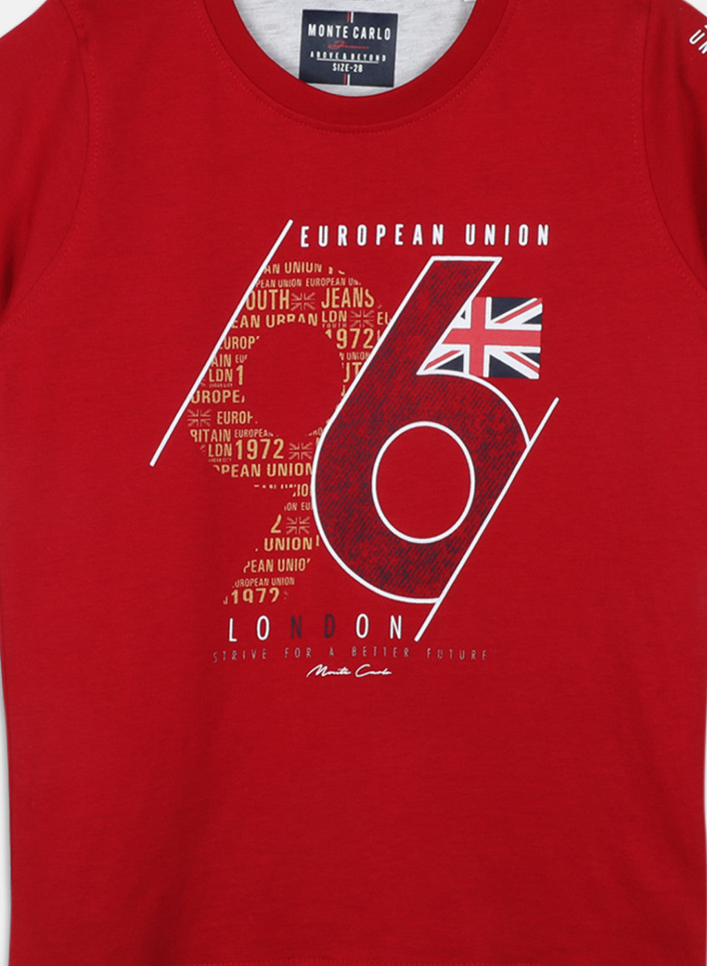 Boys Red Printed T-Shirt