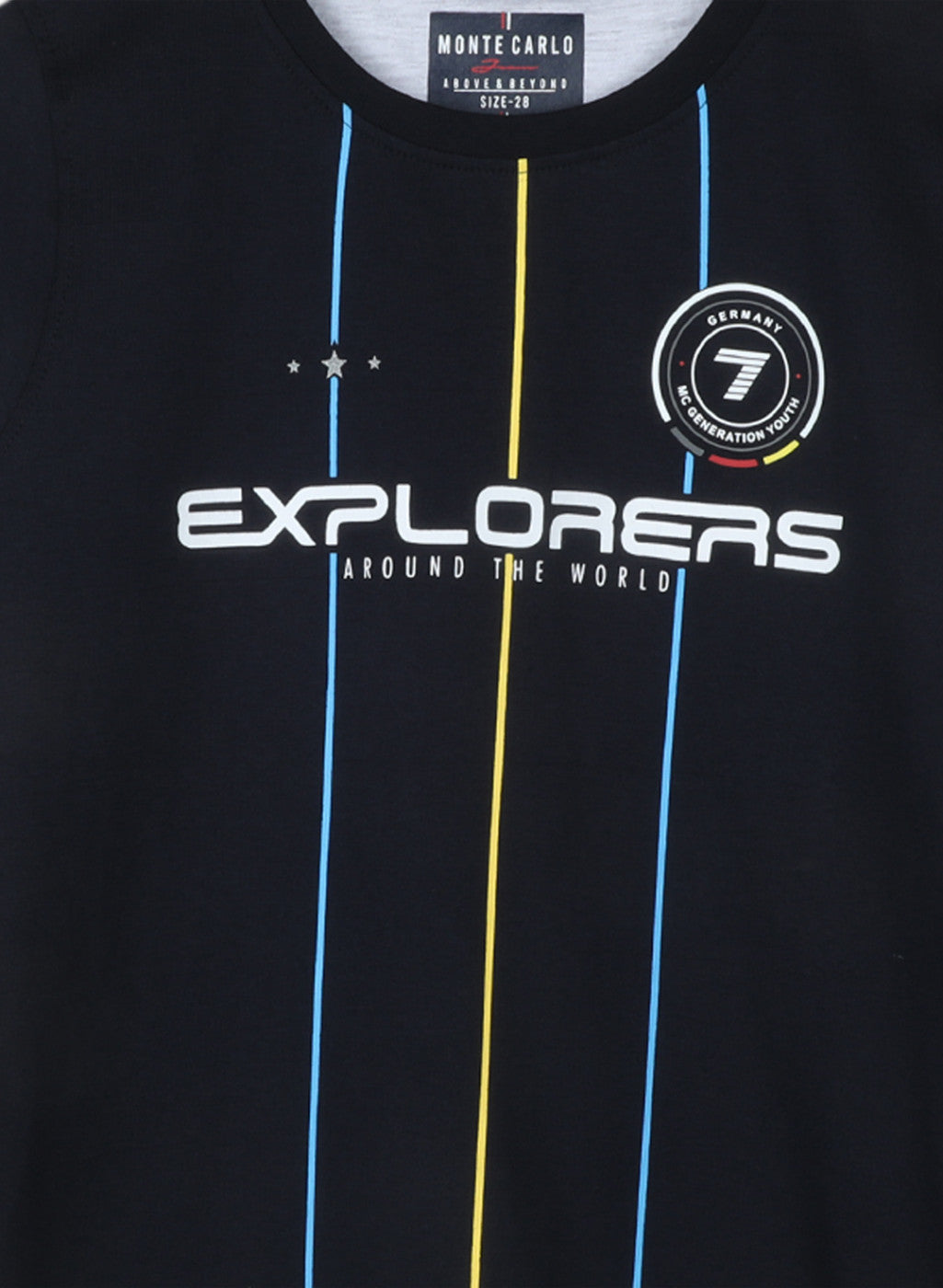 Boys Navy Blue Printed T-Shirt