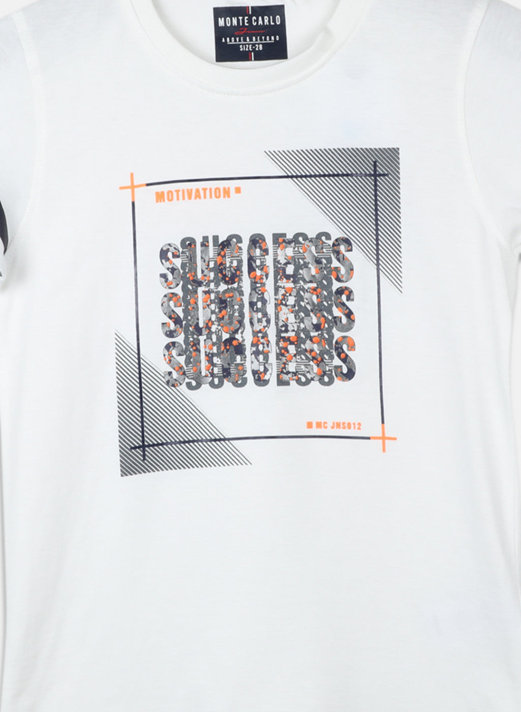 Boys Off White Printed T-Shirt