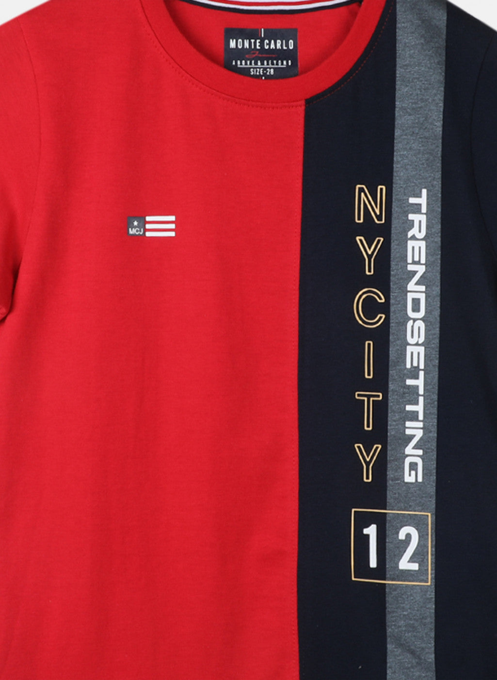 Boys Red Printed T-Shirt