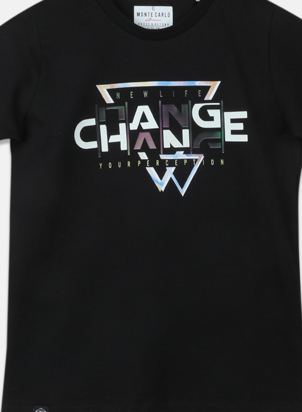 Boys Black Printed T-Shirt
