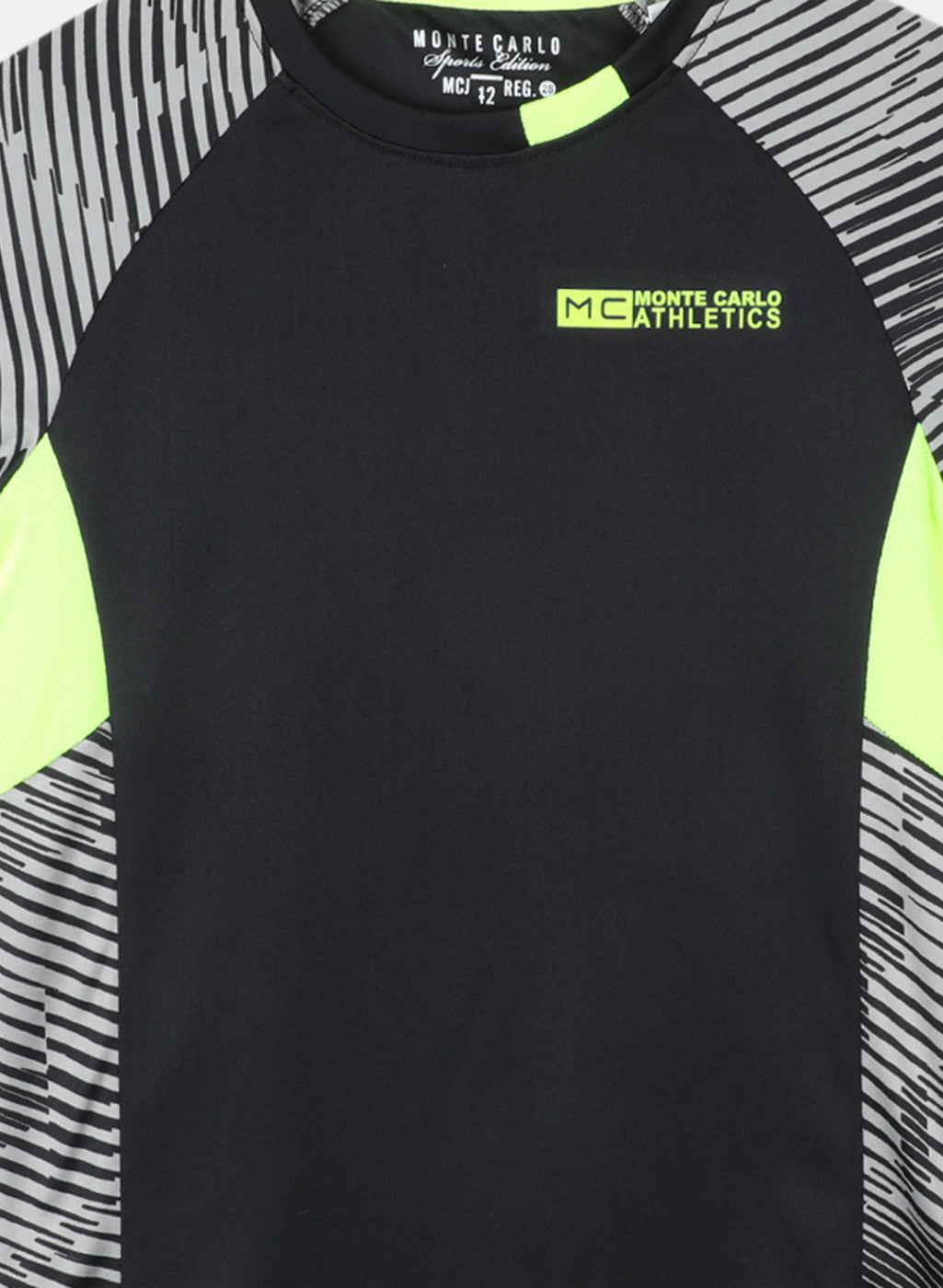 Boys Black Printed T-Shirt