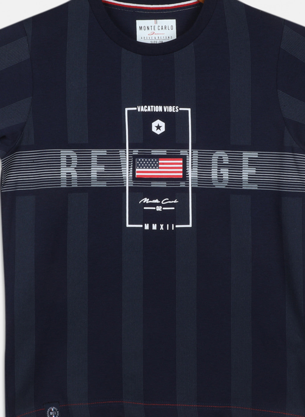 Boys Navy Blue Printed T-Shirt