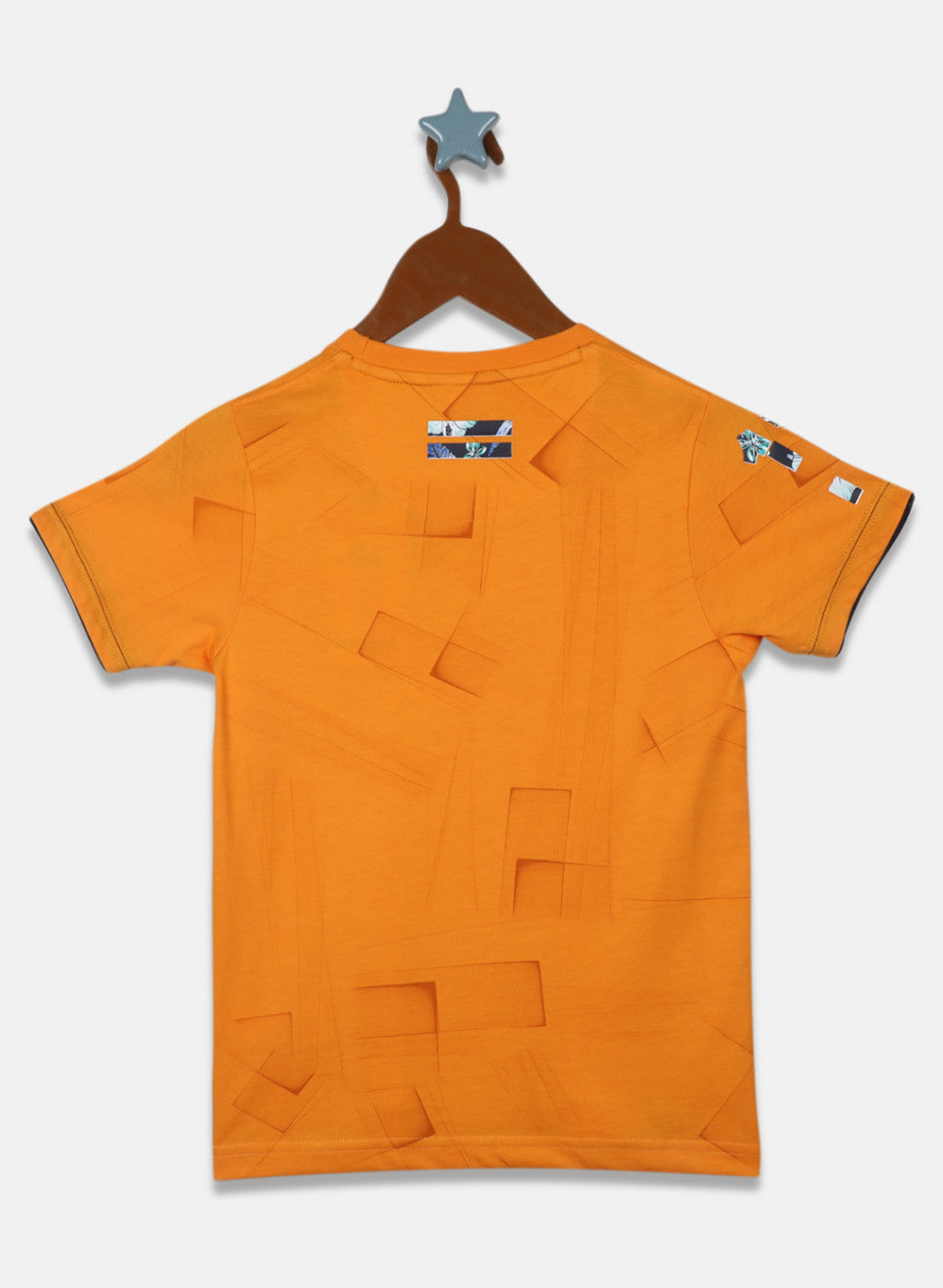 Boys Orange Printed T-Shirt