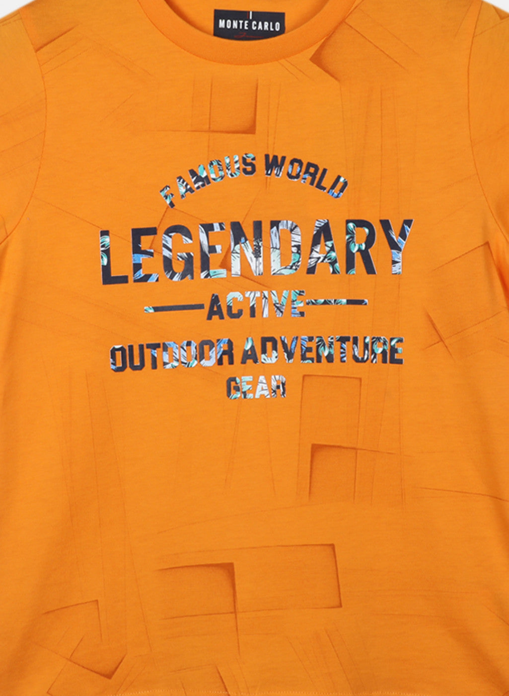 Boys Orange Printed T-Shirt