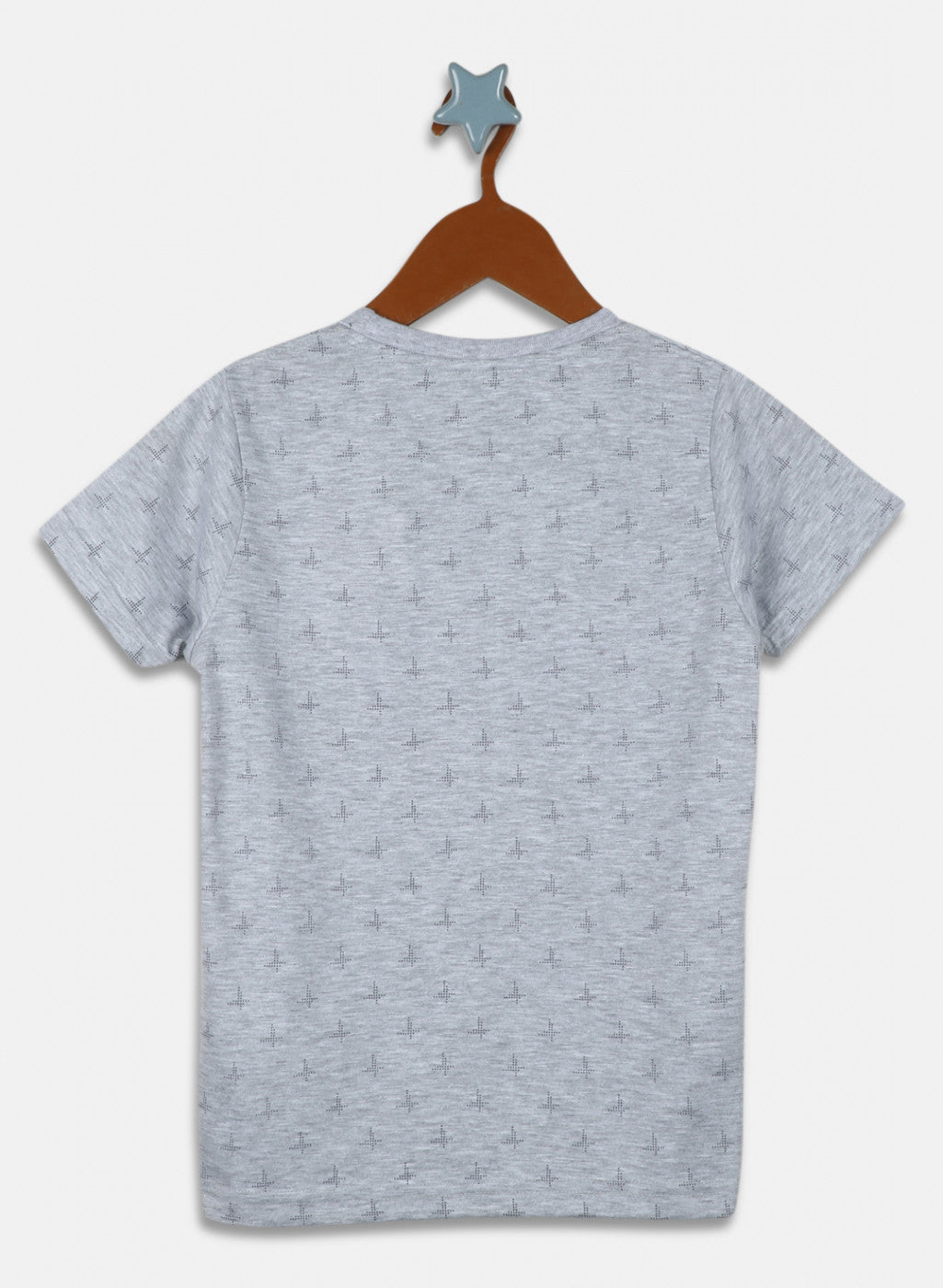 Boys Grey Printed T-Shirt