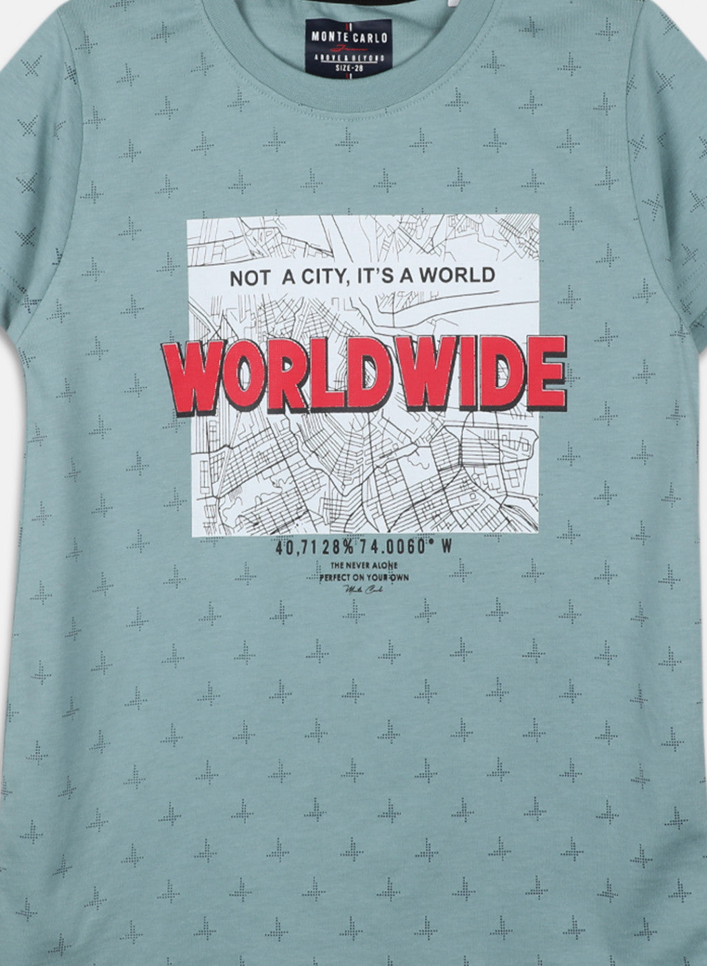 Boys Green Printed T-Shirt