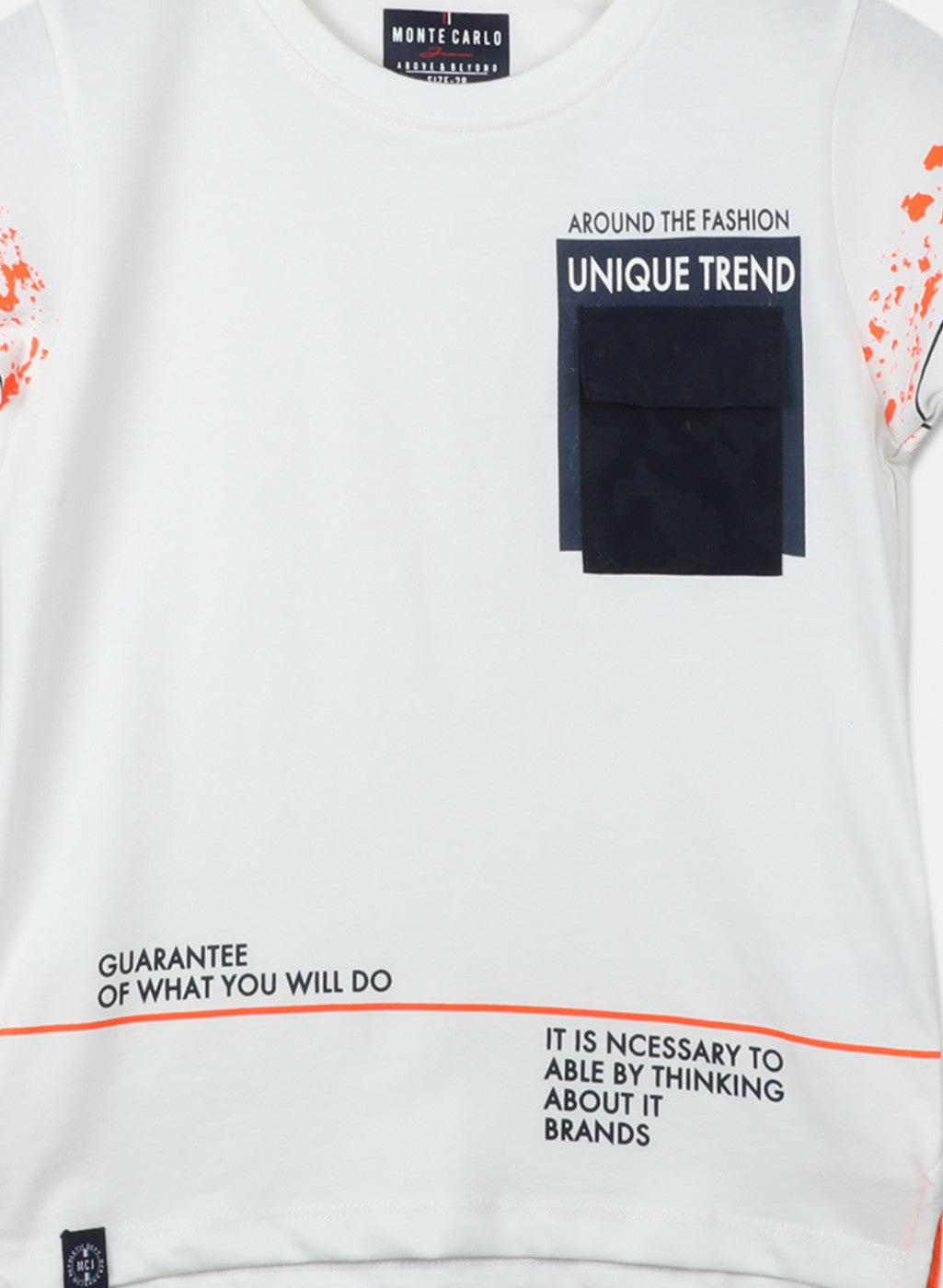 Boys Off White Printed T-Shirt