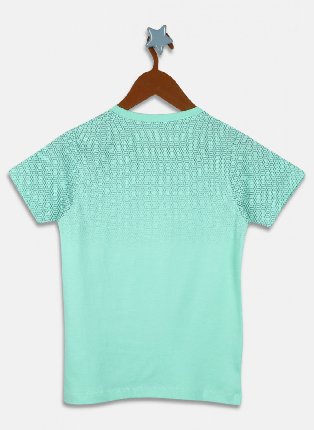 Boys Sea Green Printed T-Shirt