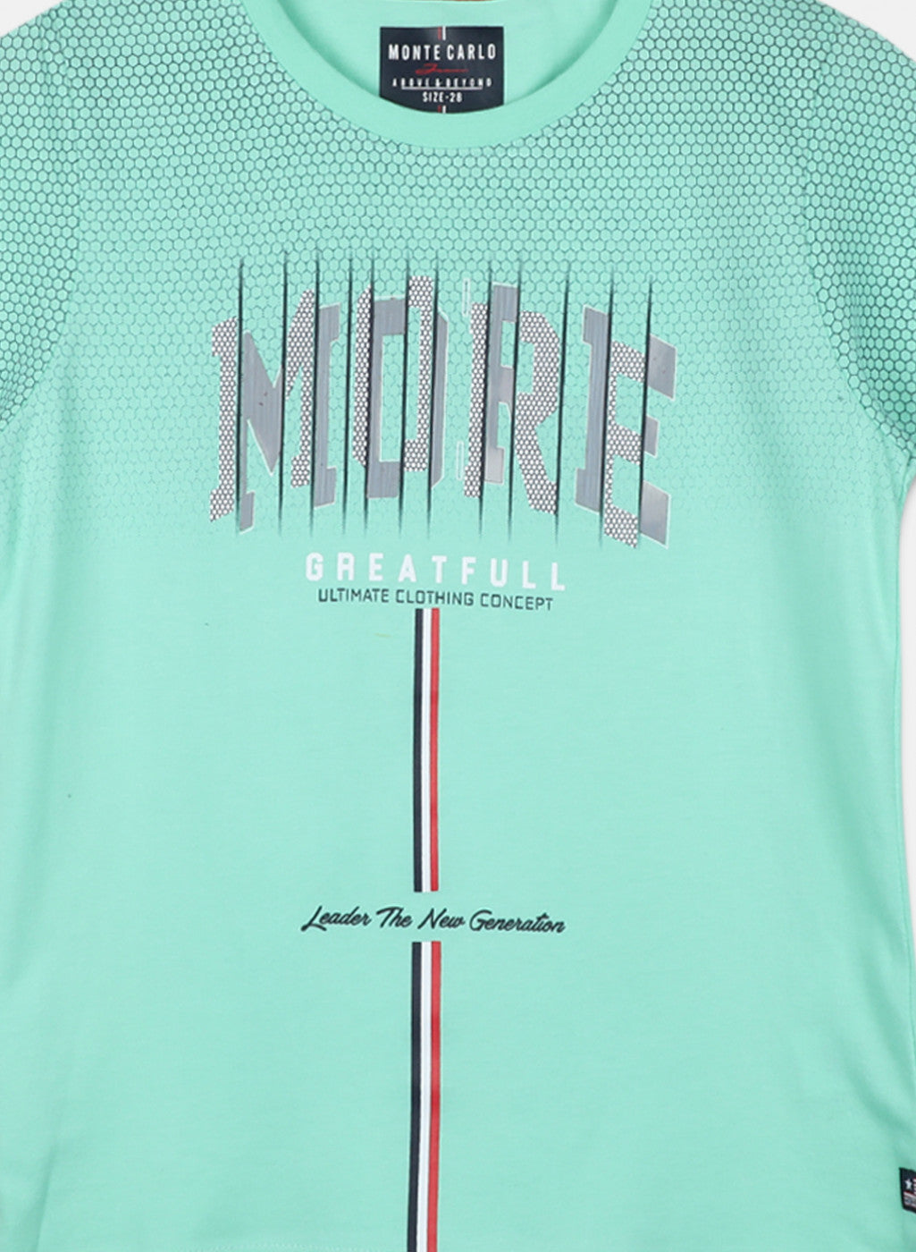 Boys Sea Green Printed T-Shirt