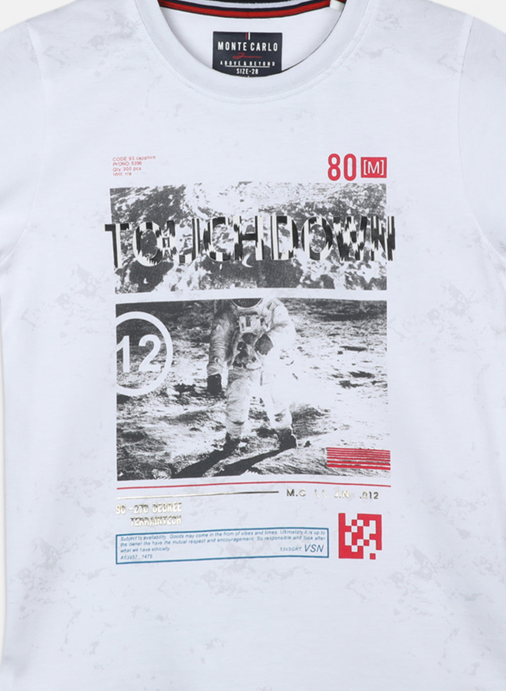 Boys White Printed T-Shirt