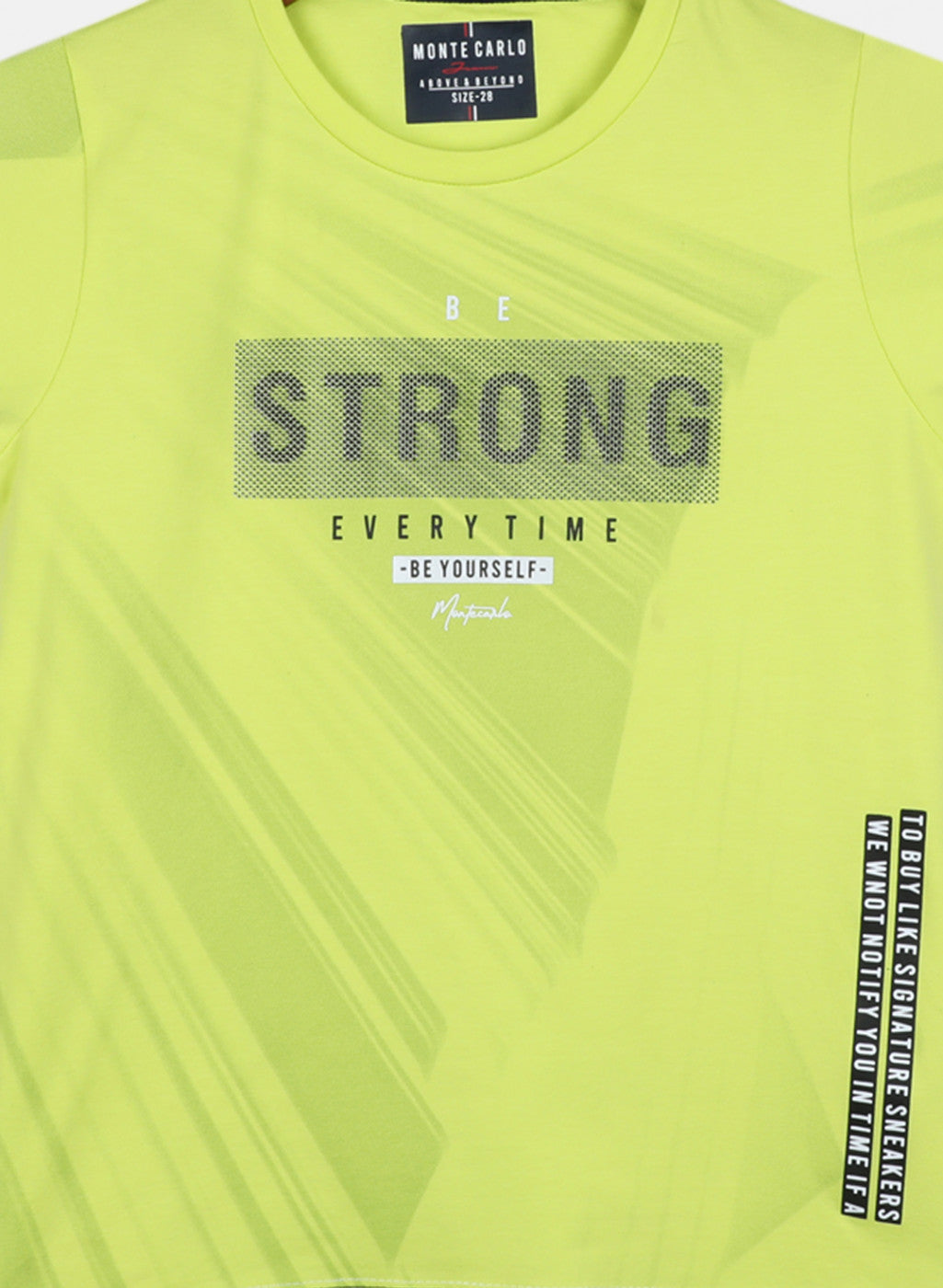 Boys Neon Green Printed T-Shirt