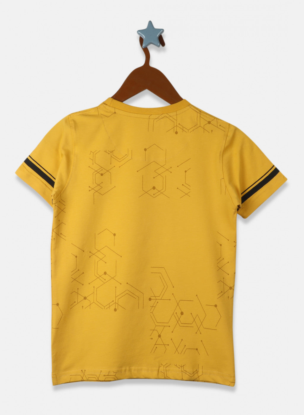 Boys Mustard Printed T-Shirt
