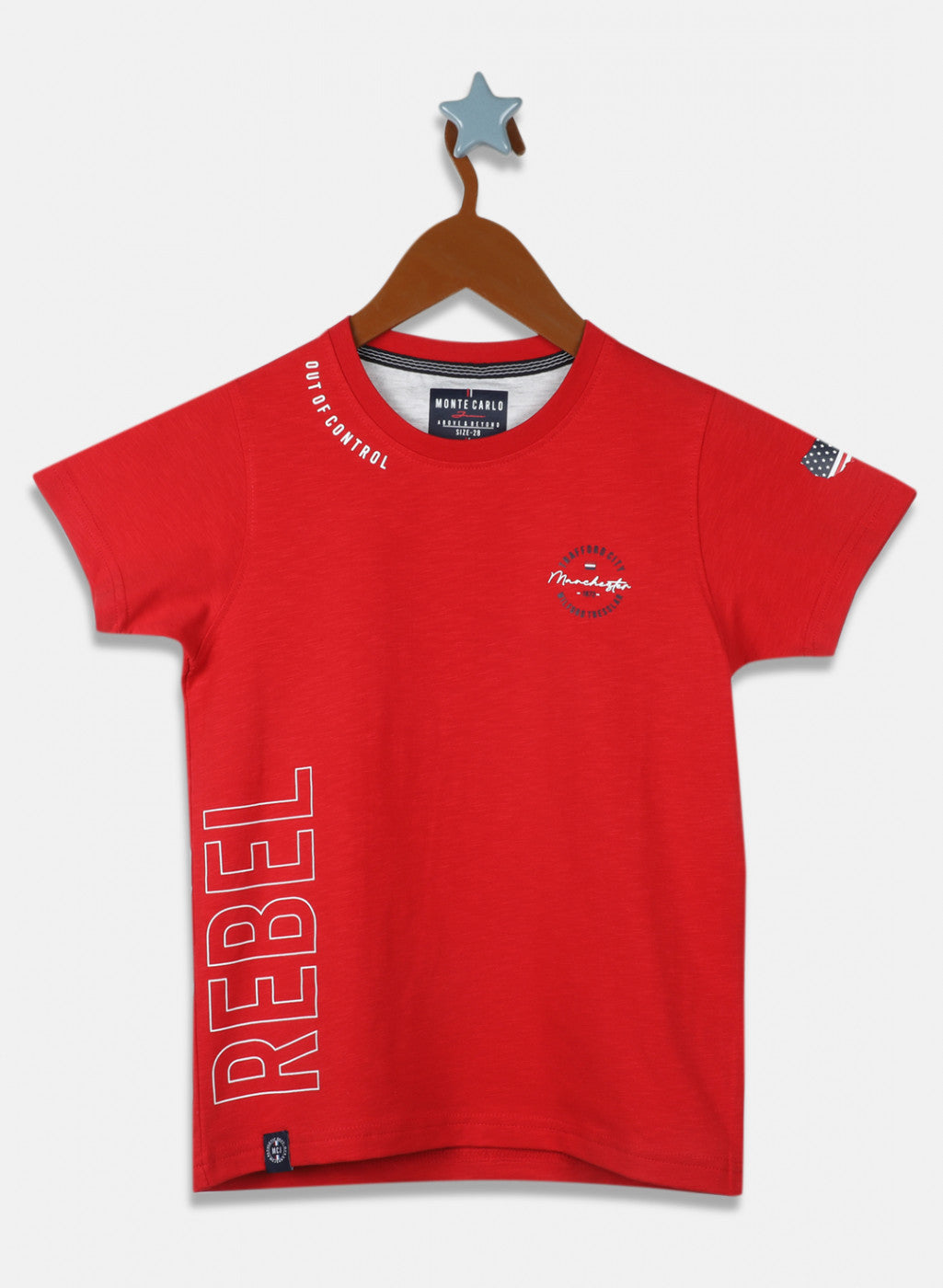Boys Red Printed T-Shirt