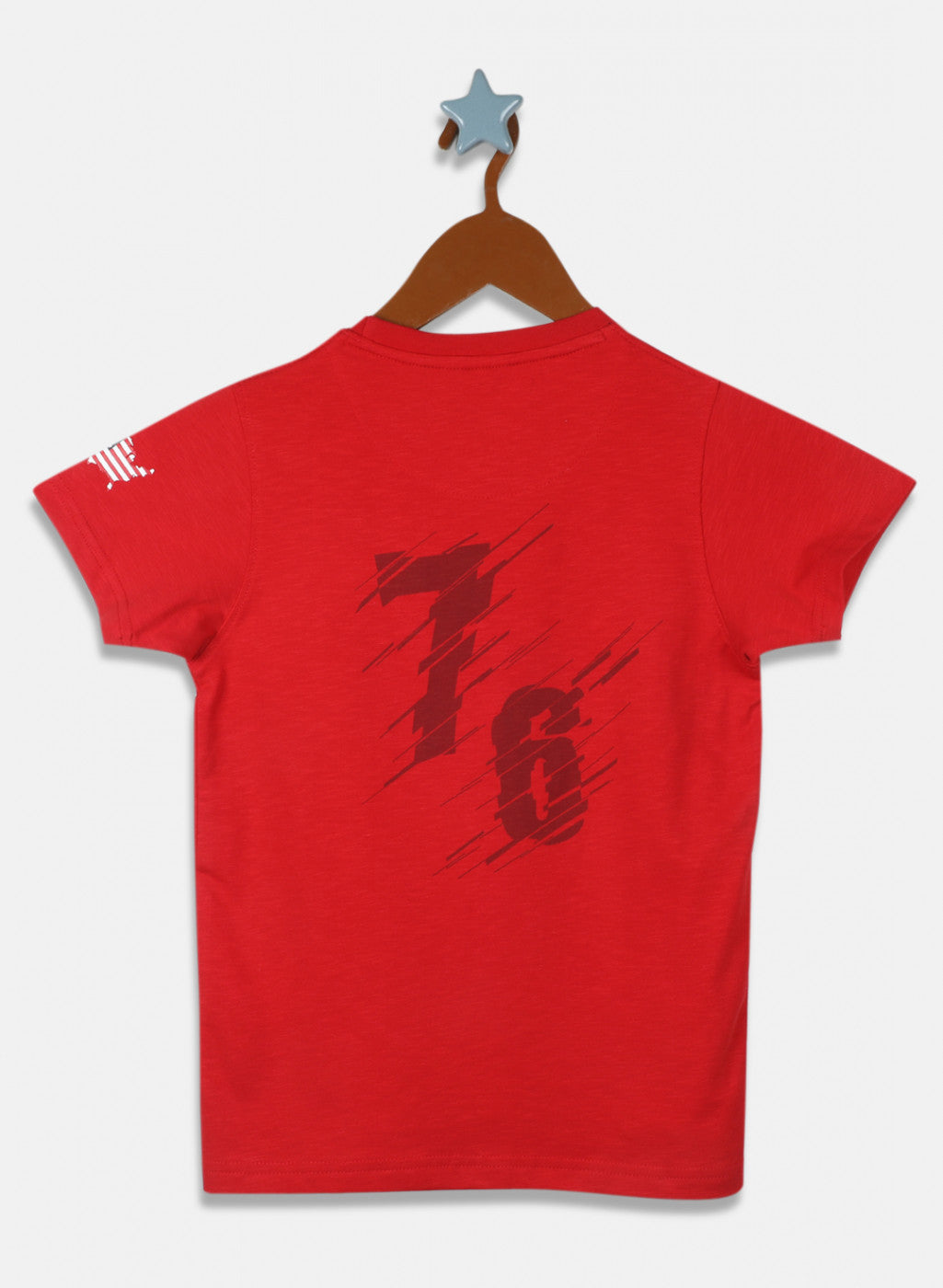 Boys Red Printed T-Shirt