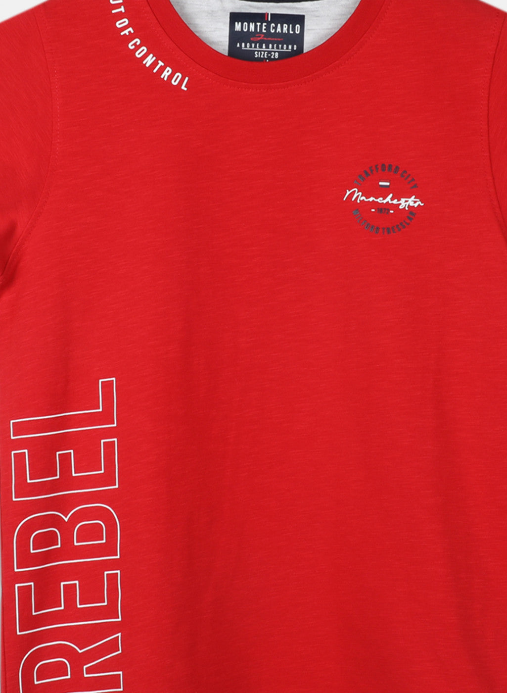 Boys Red Printed T-Shirt