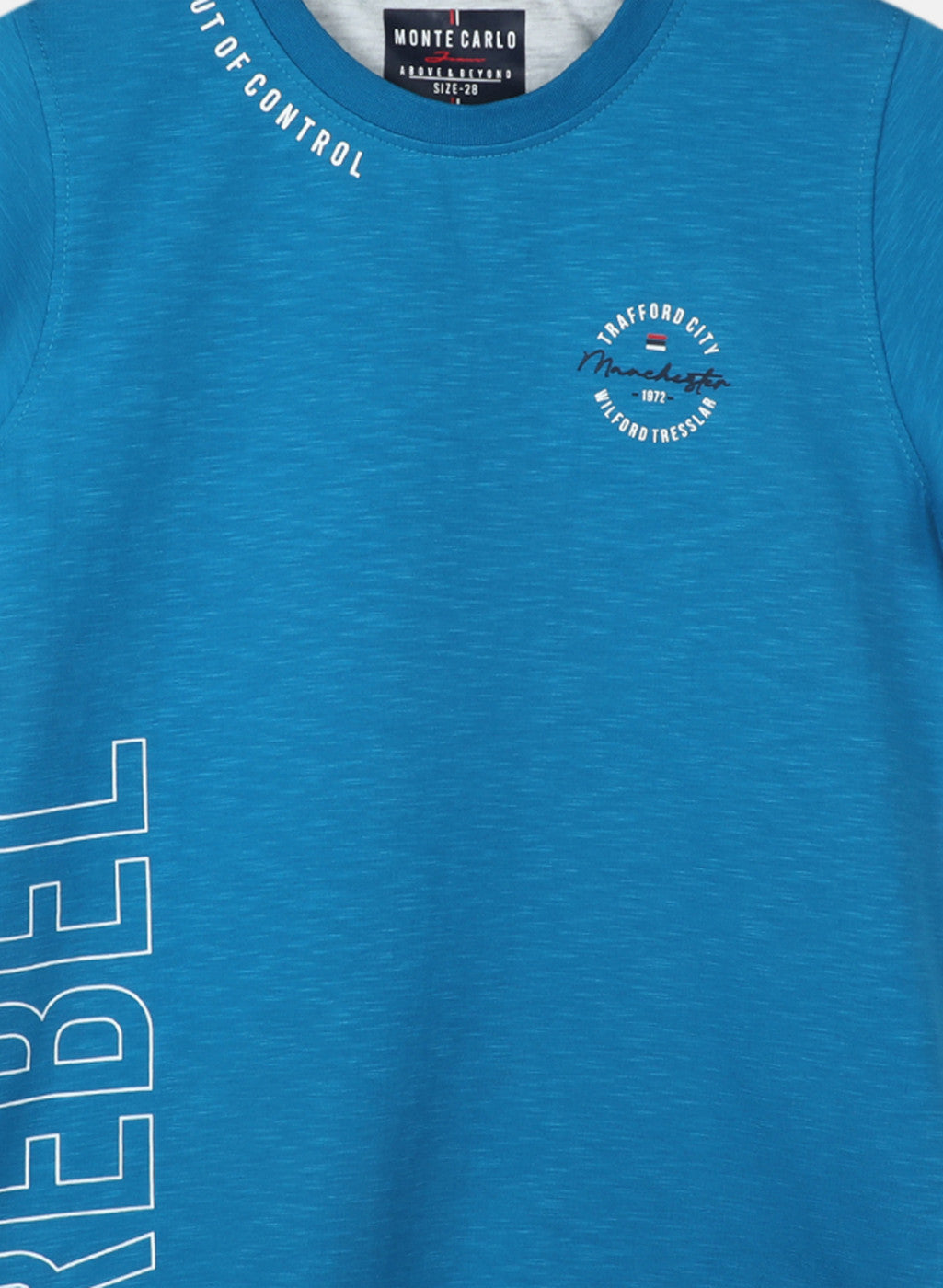 Boys Blue Printed T-Shirt