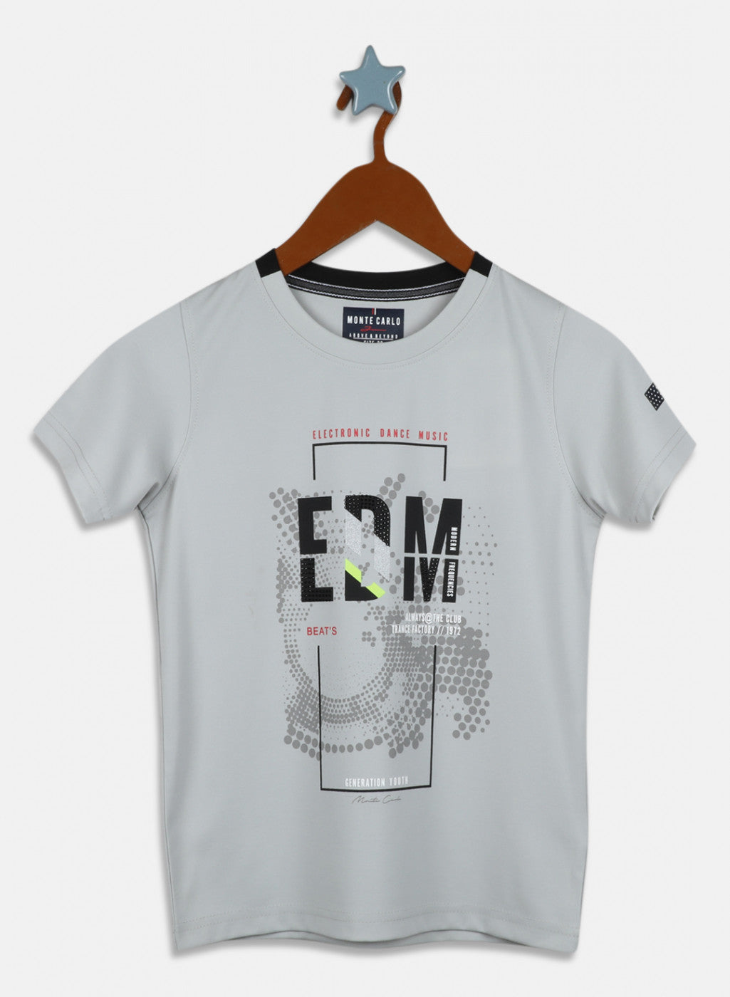 Boys Grey Printed T-Shirt