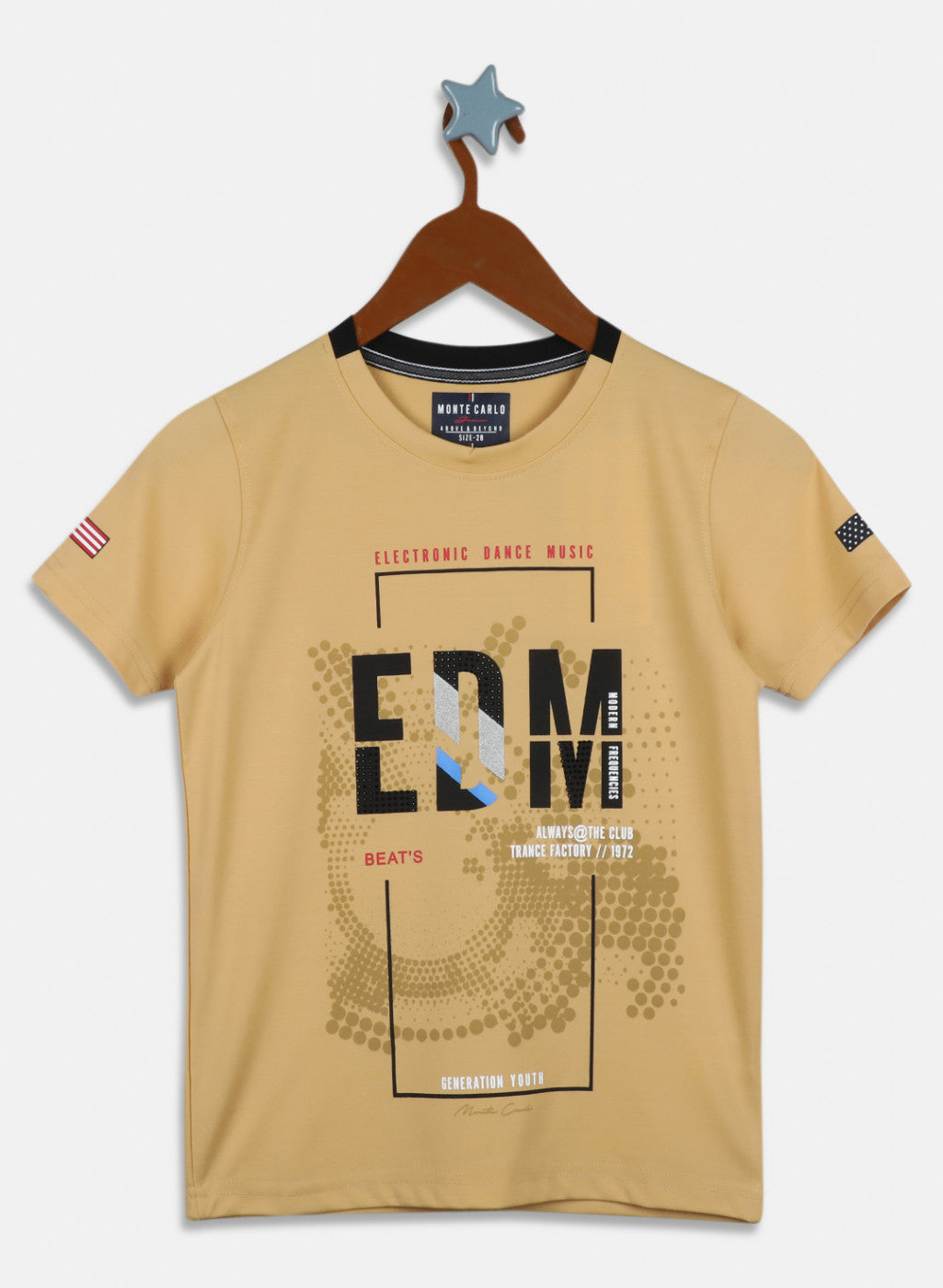 Boys Mustard Printed T-Shirt
