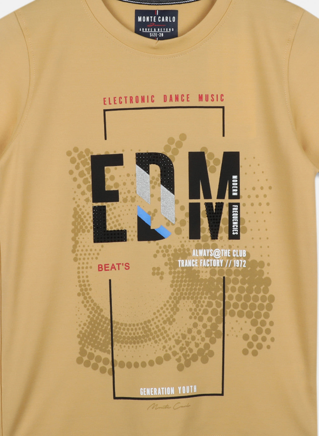 Boys Mustard Printed T-Shirt