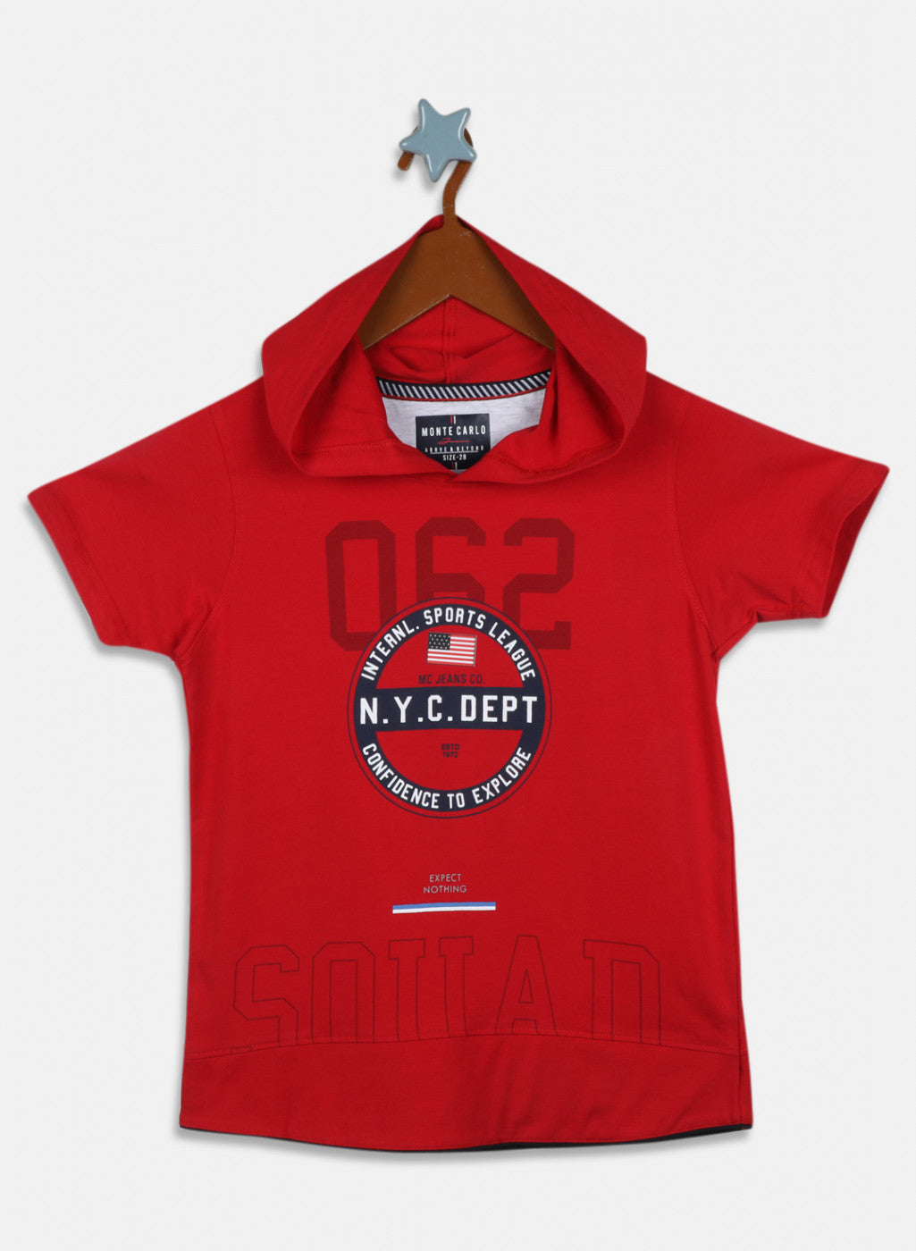 Boys Red Printed T-Shirt