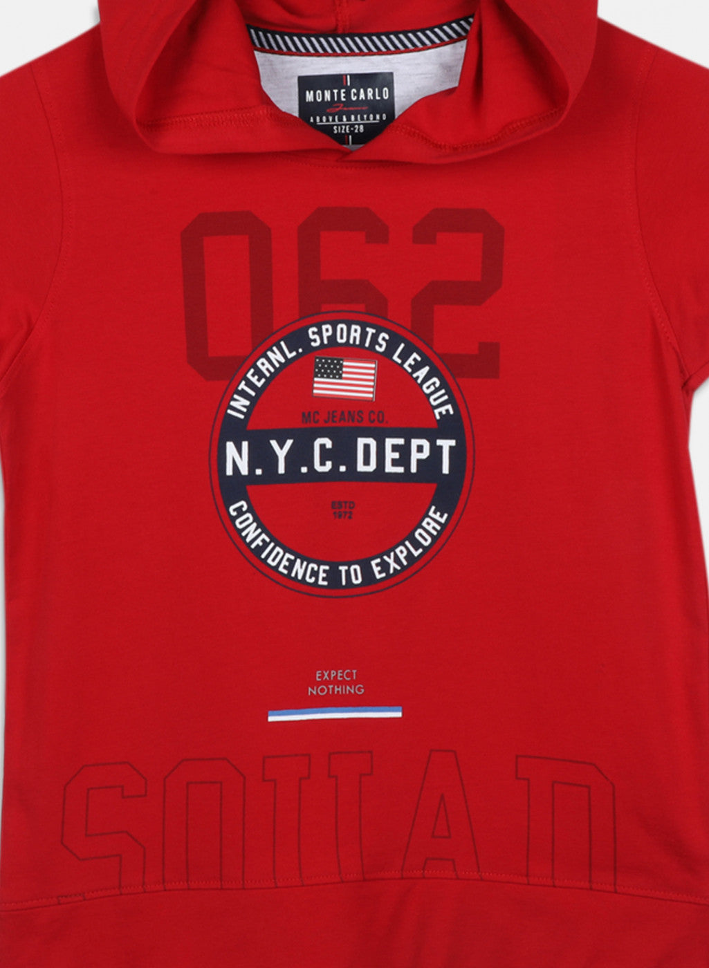 Boys Red Printed T-Shirt