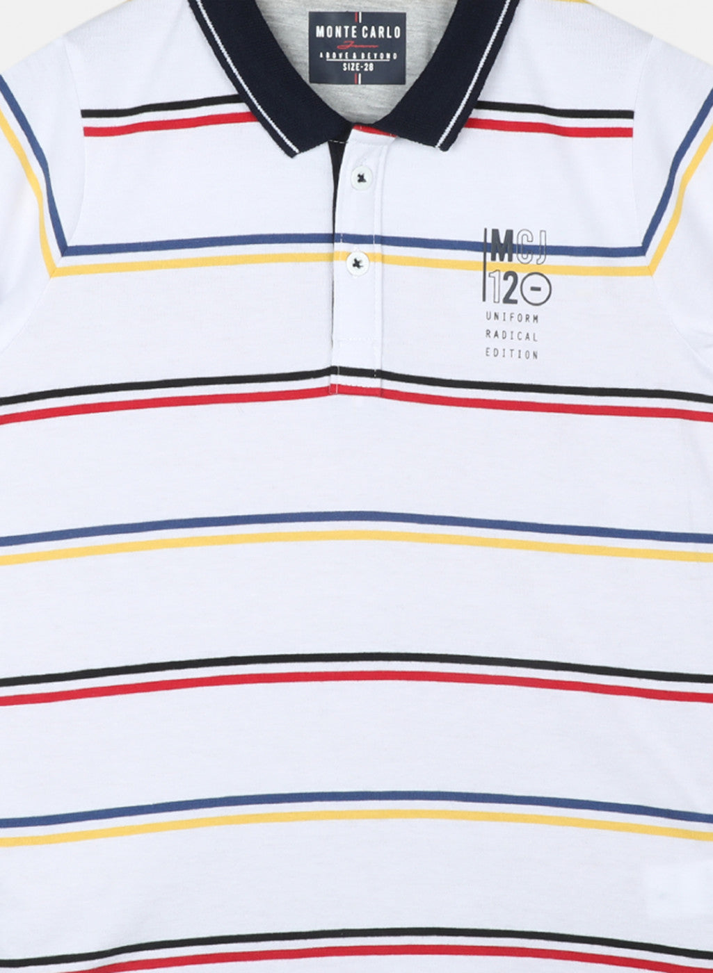 Boys White Stripe T-Shirt