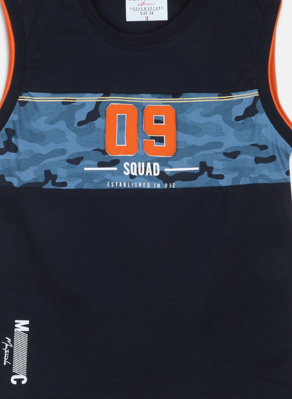 Boys Navy Blue Printed T-Shirt