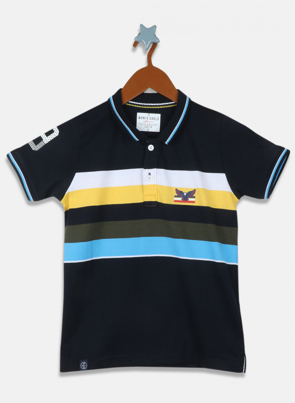 Boys Navy Blue Stripe T-Shirt