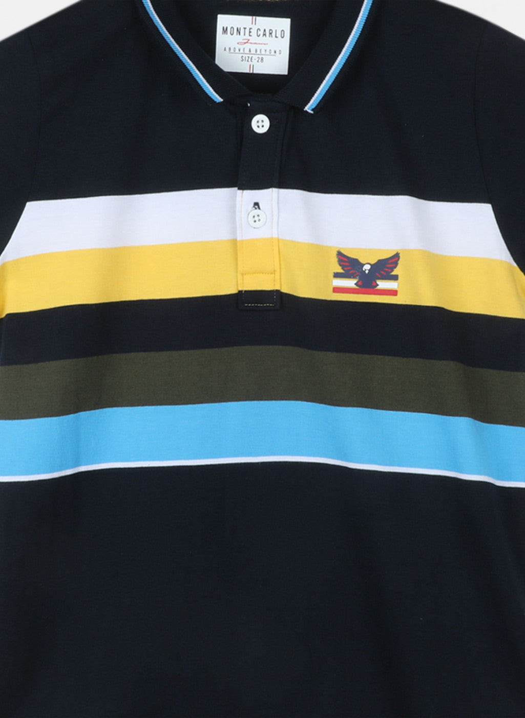 Boys Navy Blue Stripe T-Shirt