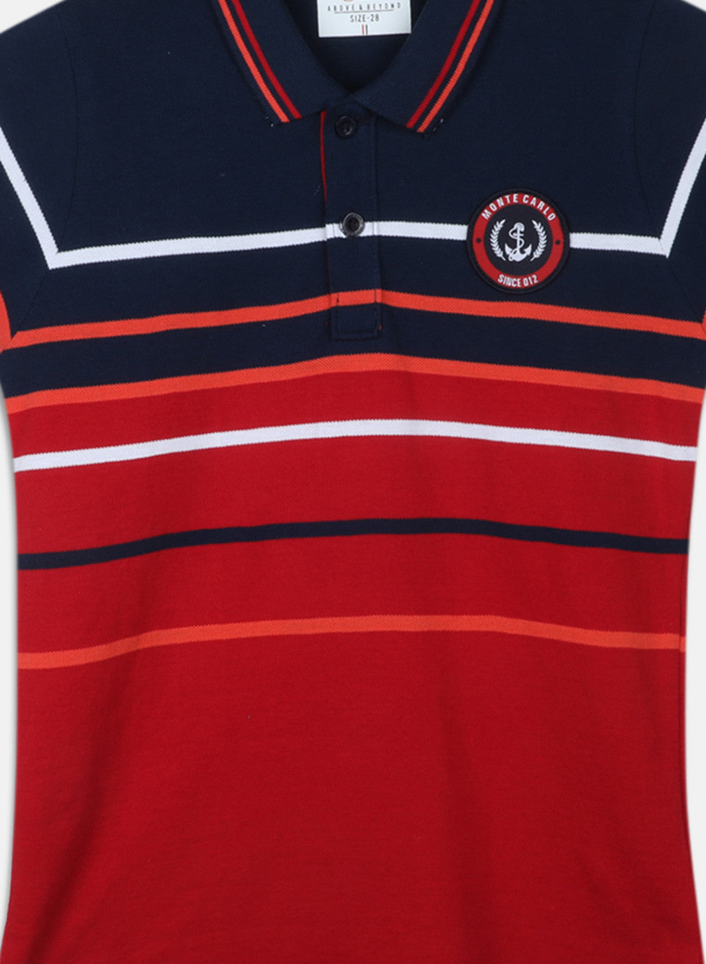 Boys Red & Navy Blue Stripe T-Shirt