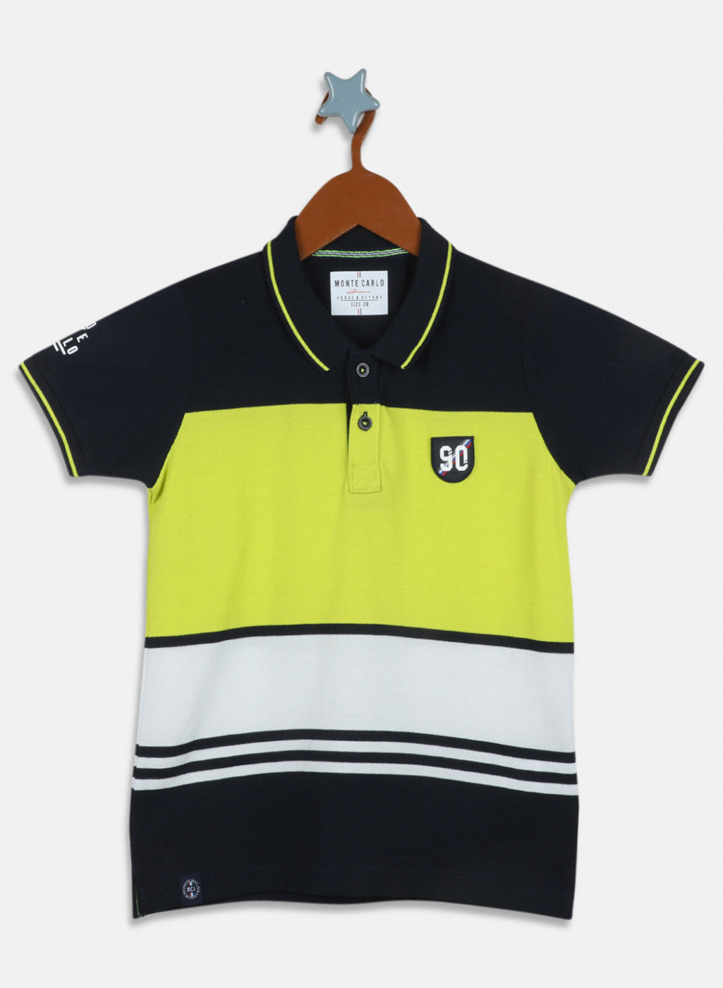 Boys Yellow & Navy Blue Stripe T-Shirt