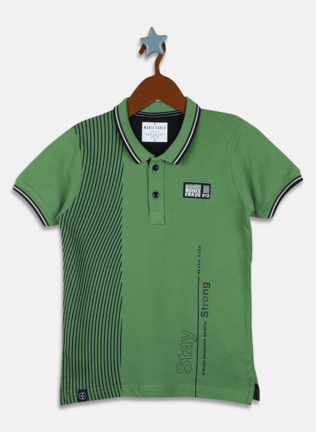 Boys Green Printed T-Shirt