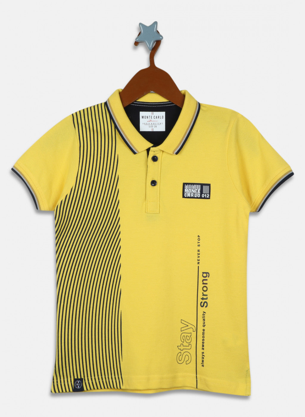 Boys Mustard Printed T-Shirt