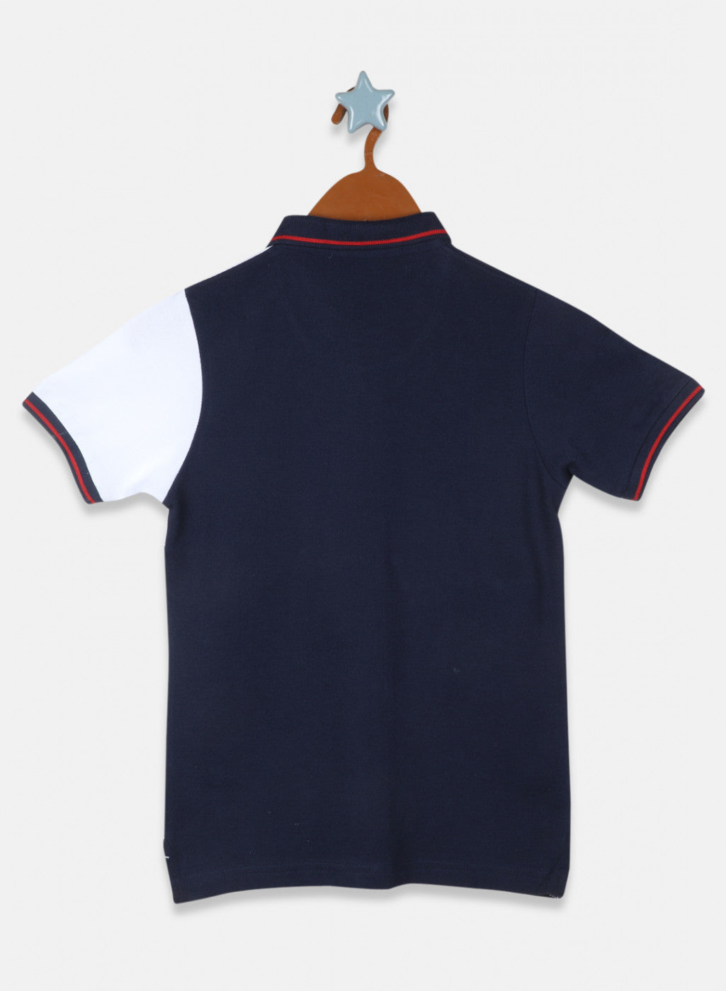 Boys Navy Blue & Green Printed T-Shirt