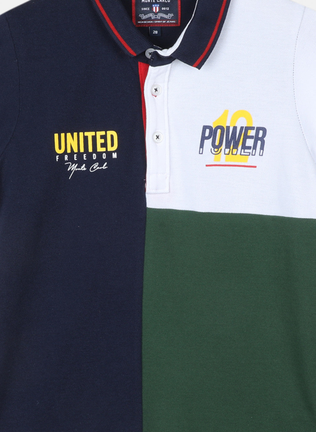 Boys Navy Blue & Green Printed T-Shirt