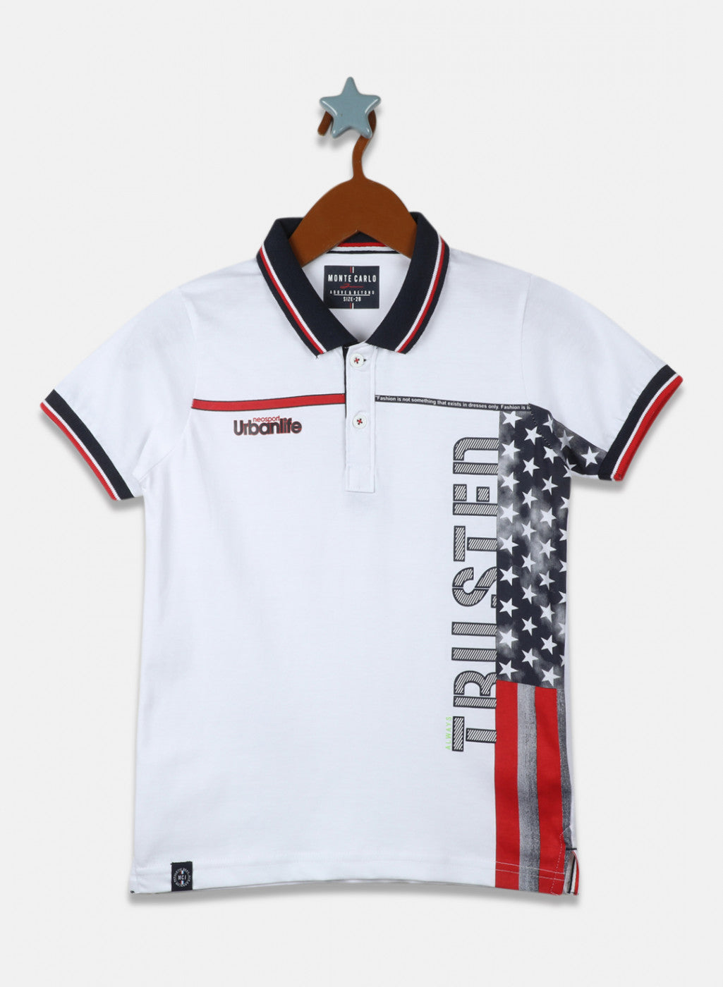 Boys White Printed T-Shirt