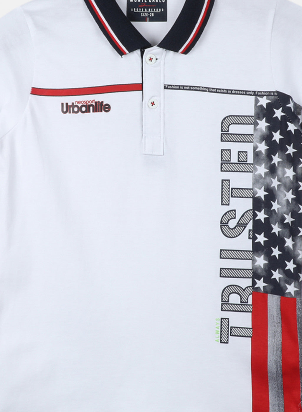 Boys White Printed T-Shirt