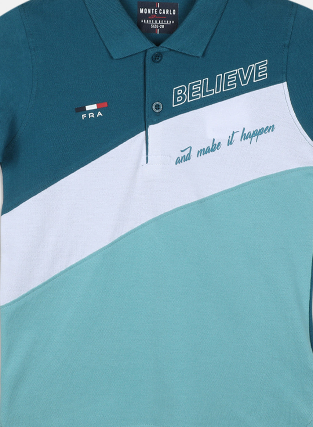 Boys Teal Blue Printed T-Shirt