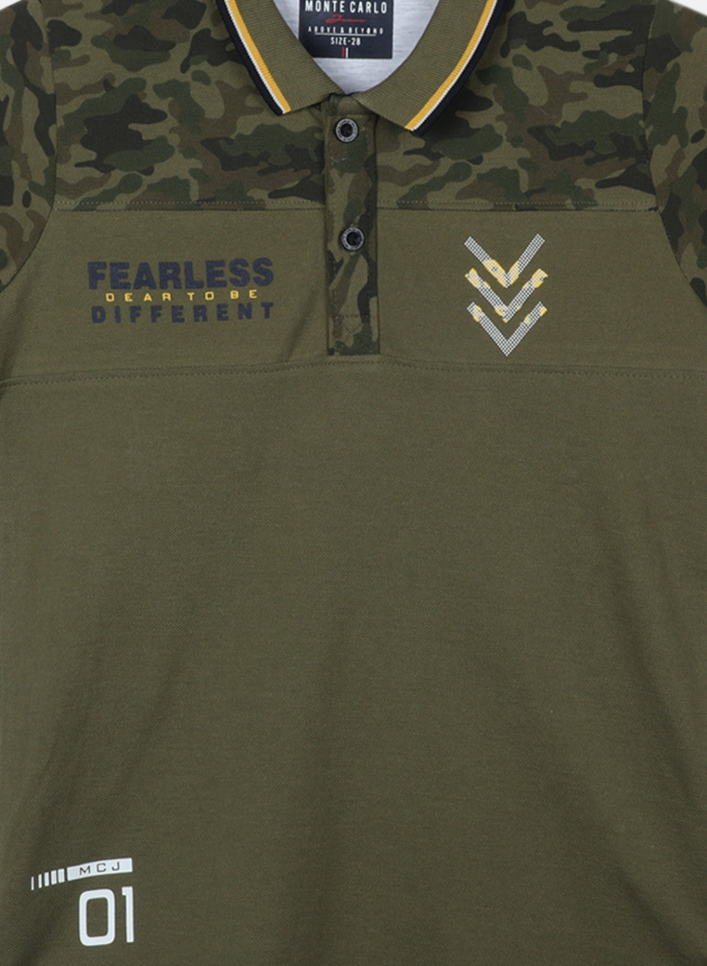 Boys Olive Printed T-Shirt