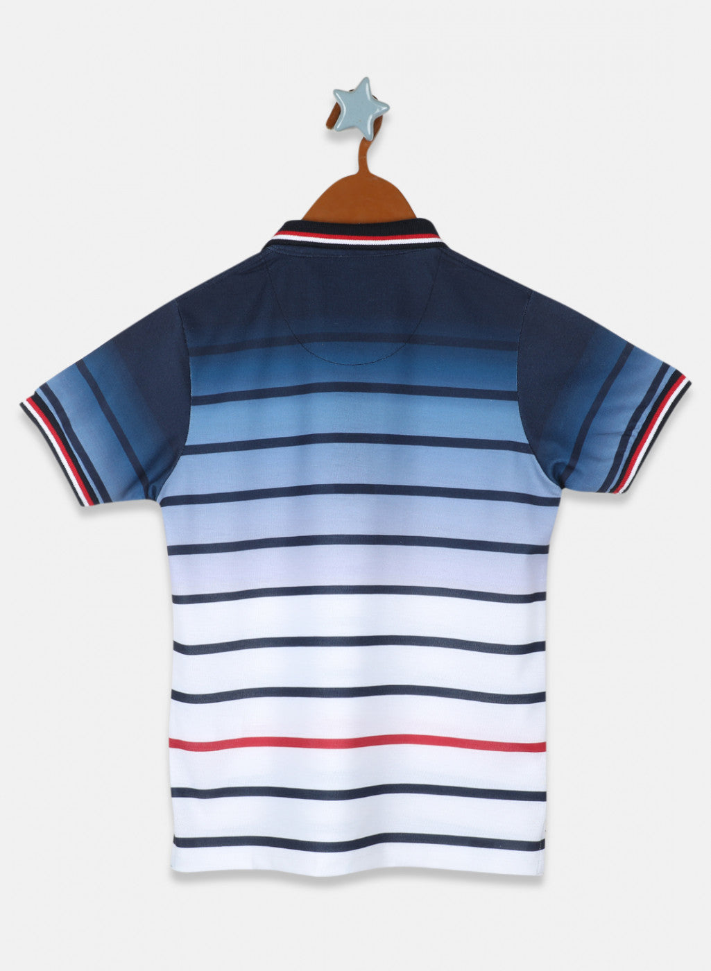 Boys Navy Blue & White Printed T-Shirt