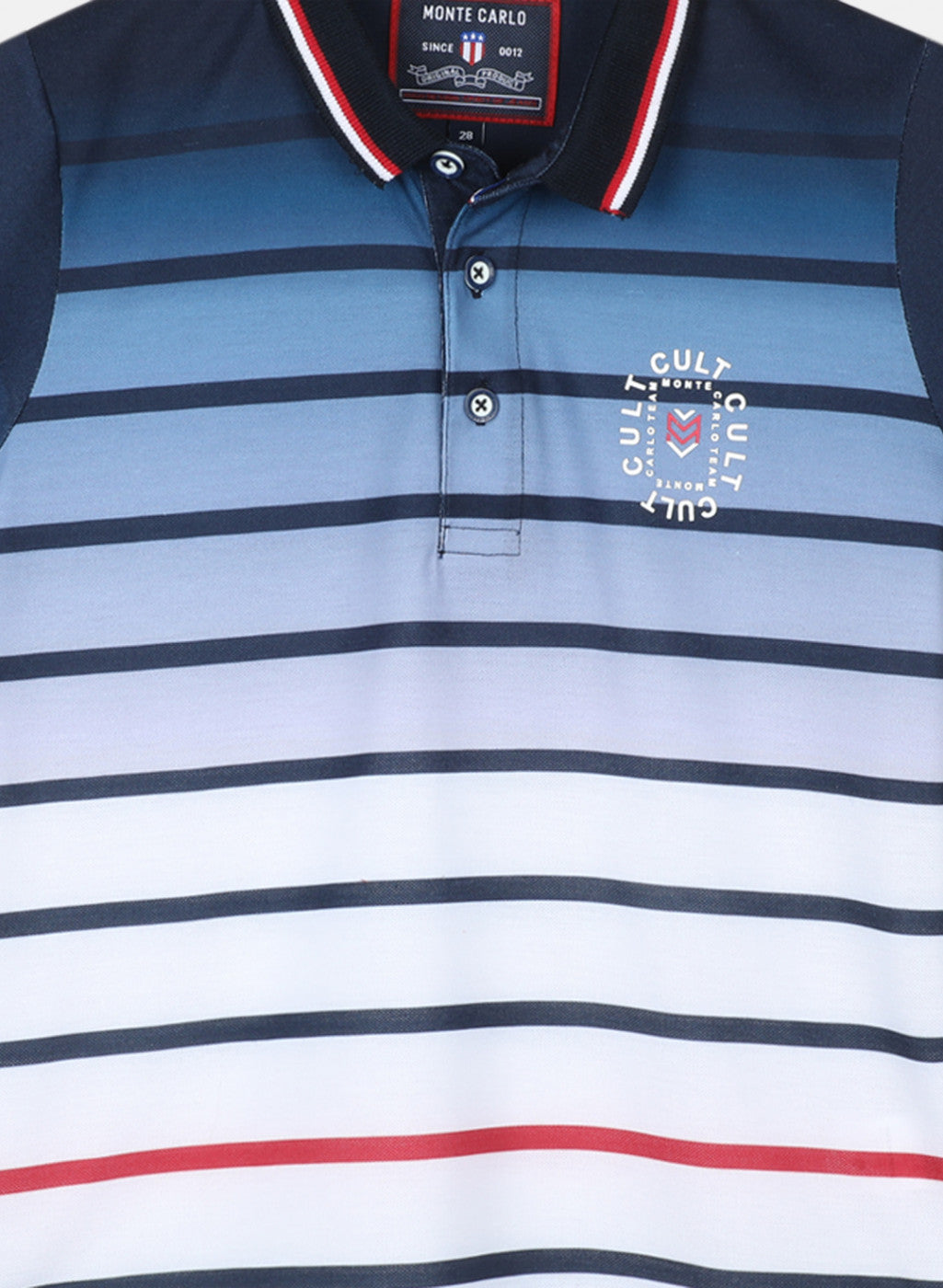 Boys Navy Blue & White Printed T-Shirt