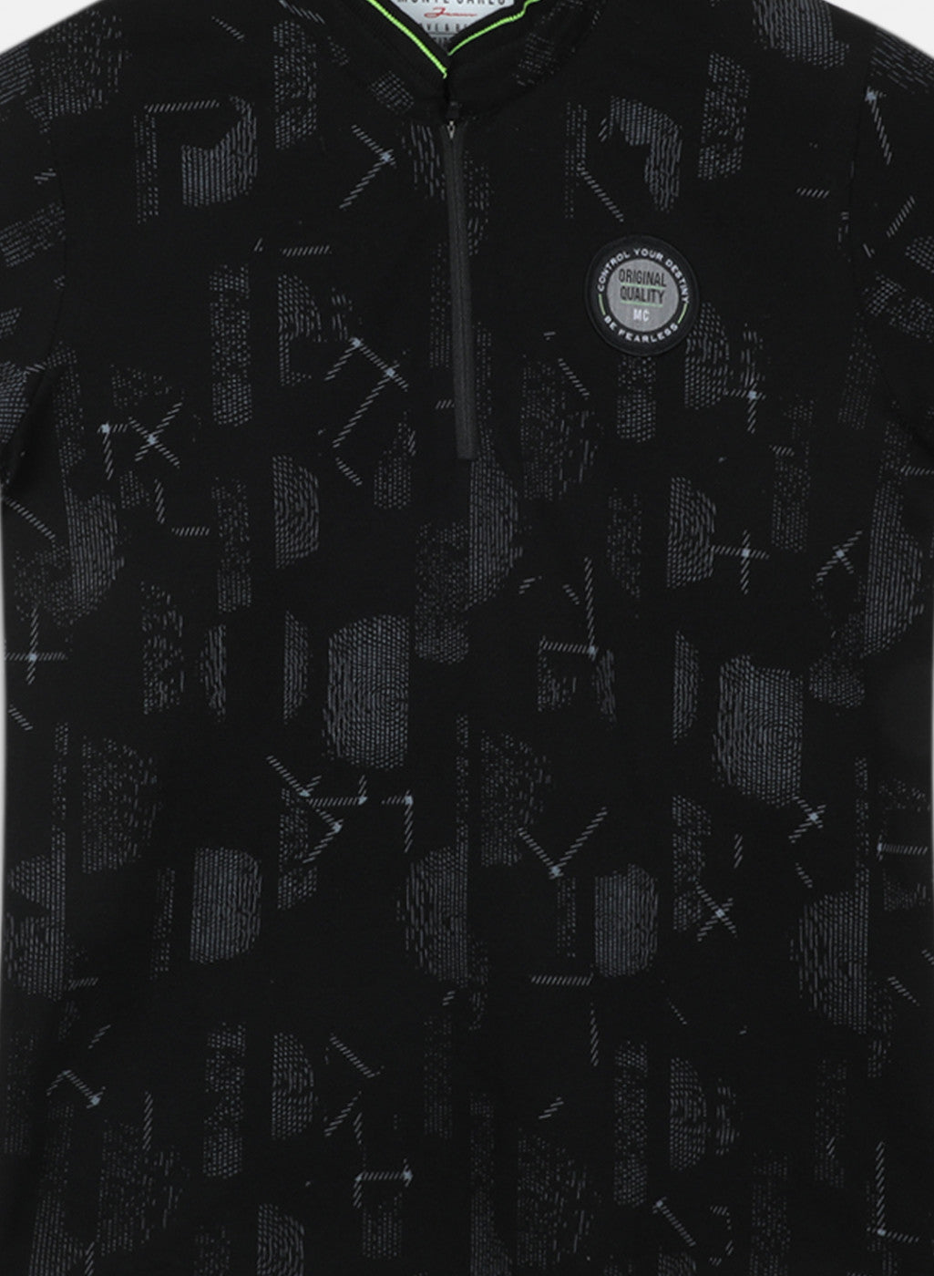 Boys Black Printed T-Shirt