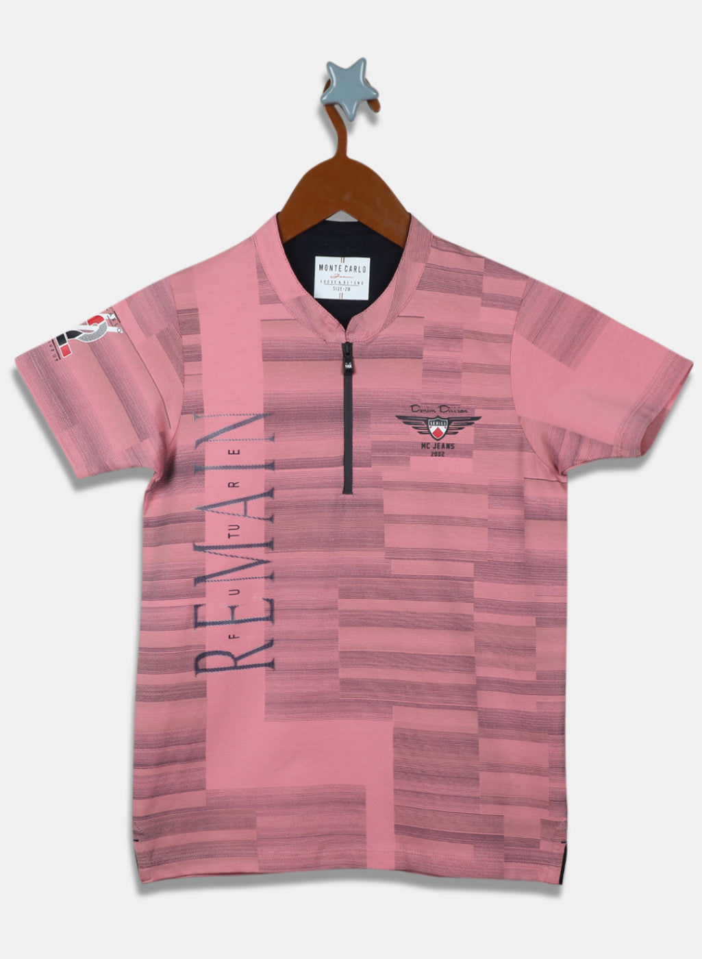 Boys Pink Printed T-Shirt