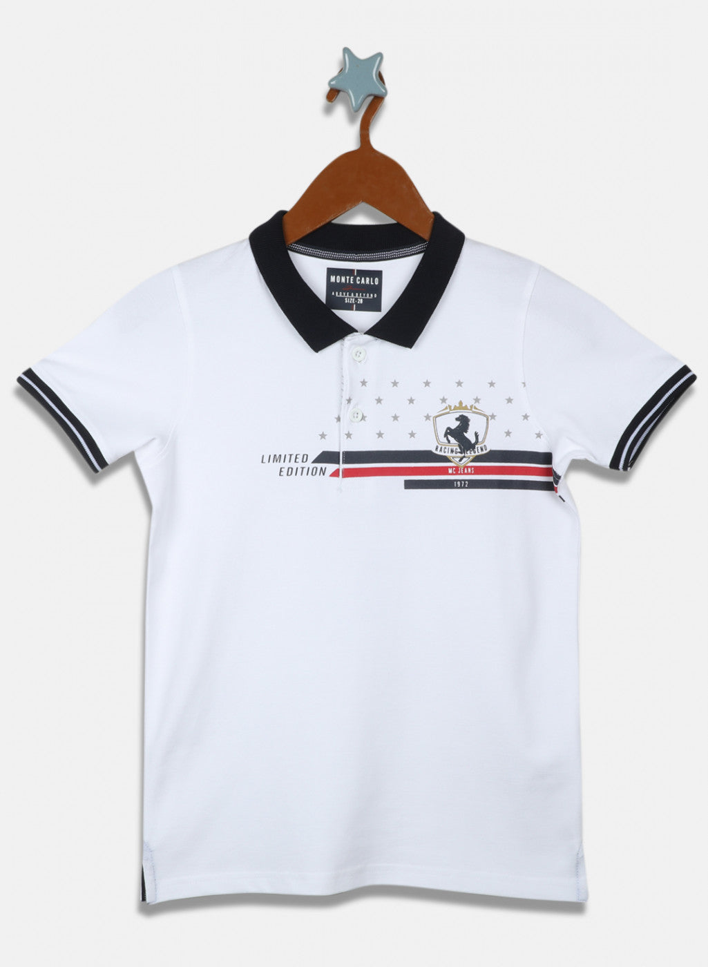 Boys White Printed T-Shirt