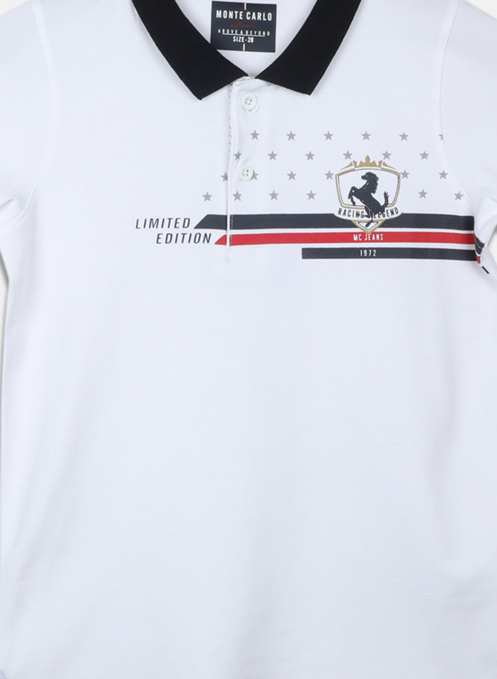 Boys White Printed T-Shirt